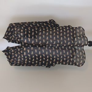 Pleione sheer black horse tunic shirt